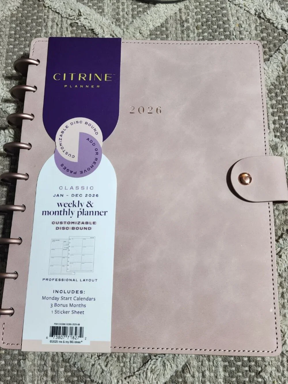 Citrine Planner NWT Blush color Classic size
